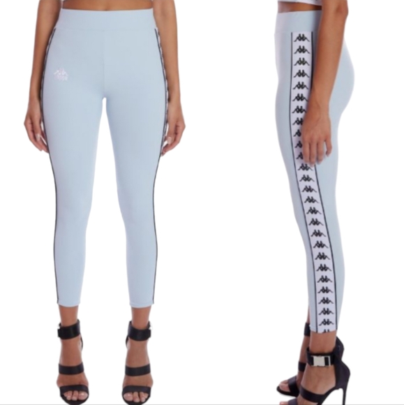 KAPPA Womens Leggings 222 Banda Anen Blue White Size Medium - Picture 1 of 12